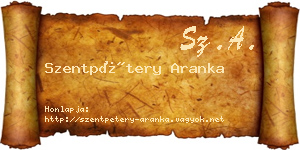Szentpétery Aranka névjegykártya